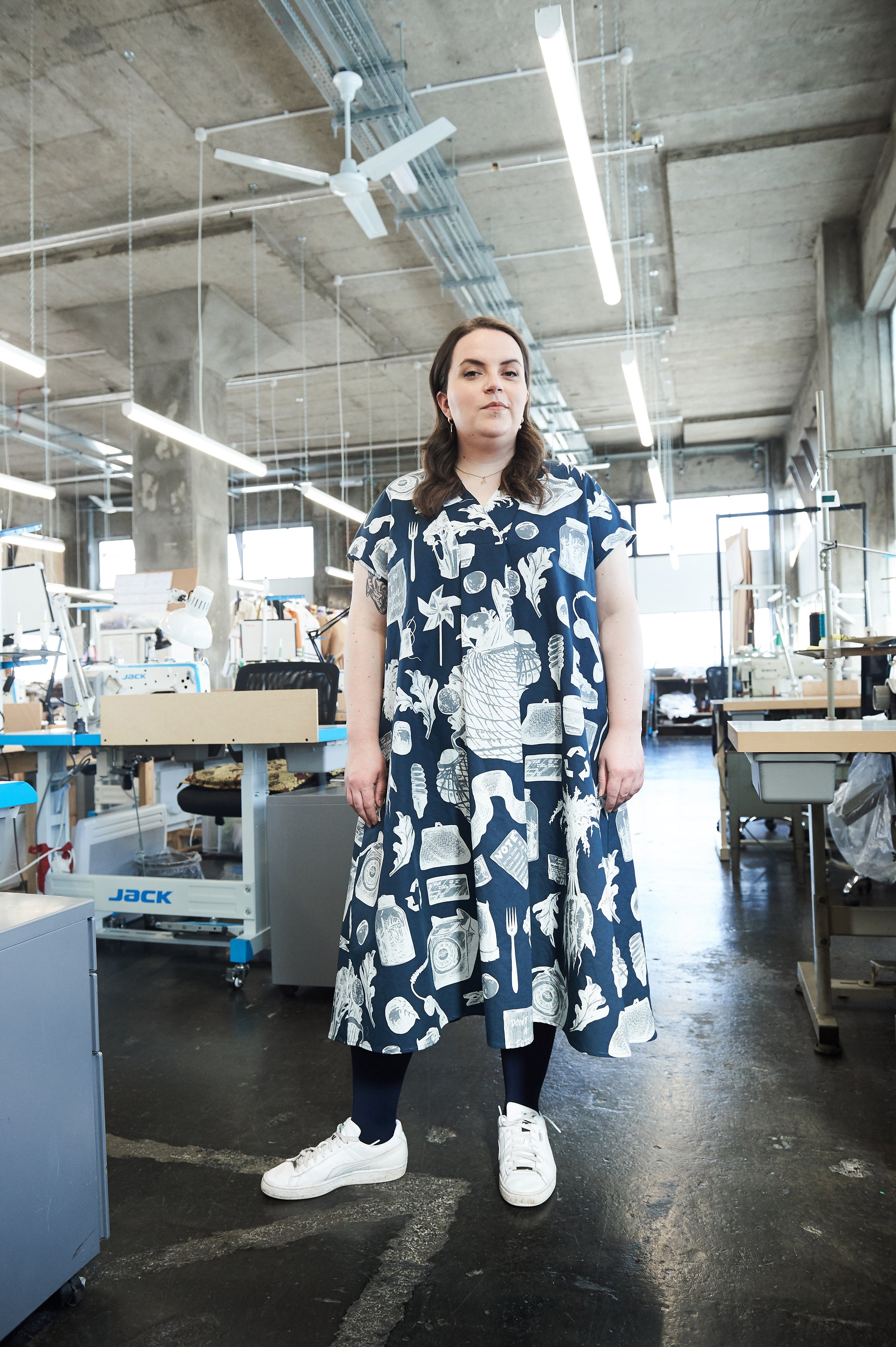 Light Blue Dress in Organic Cotton / Hemp - SAMPLE