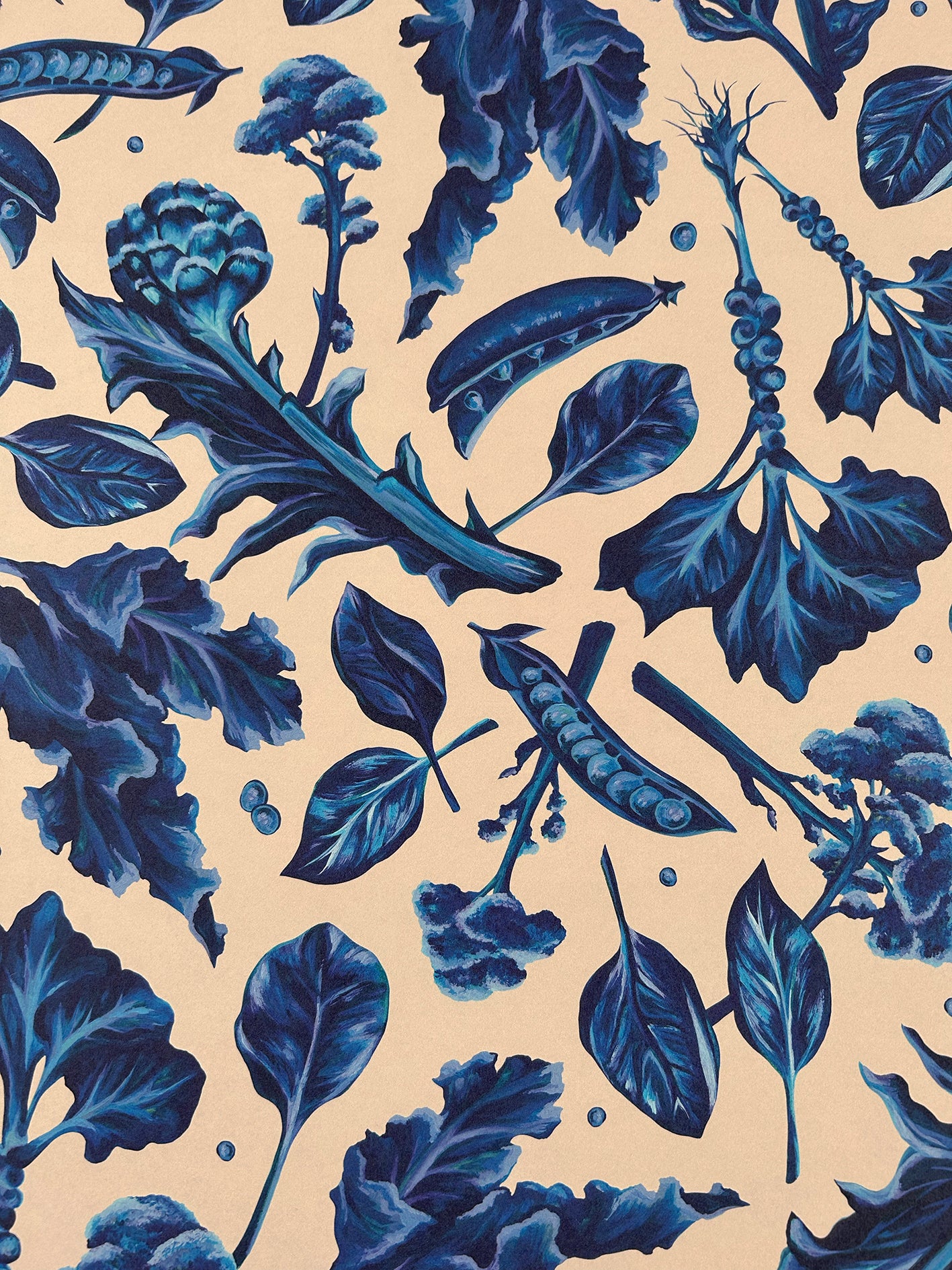 Veg Out Blue Cabbage Wallpaper
