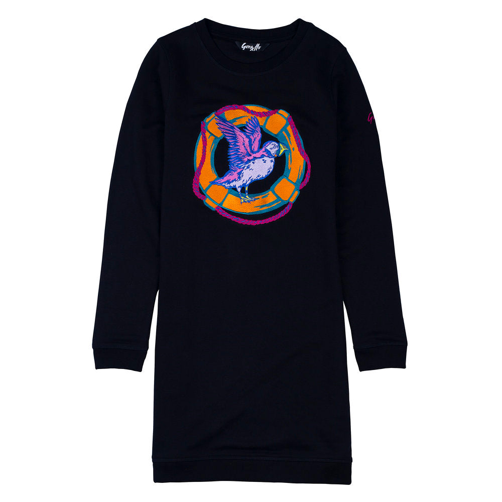 Puffin Lifesaver Embroidered Sweatshirt Dress SAMPLE